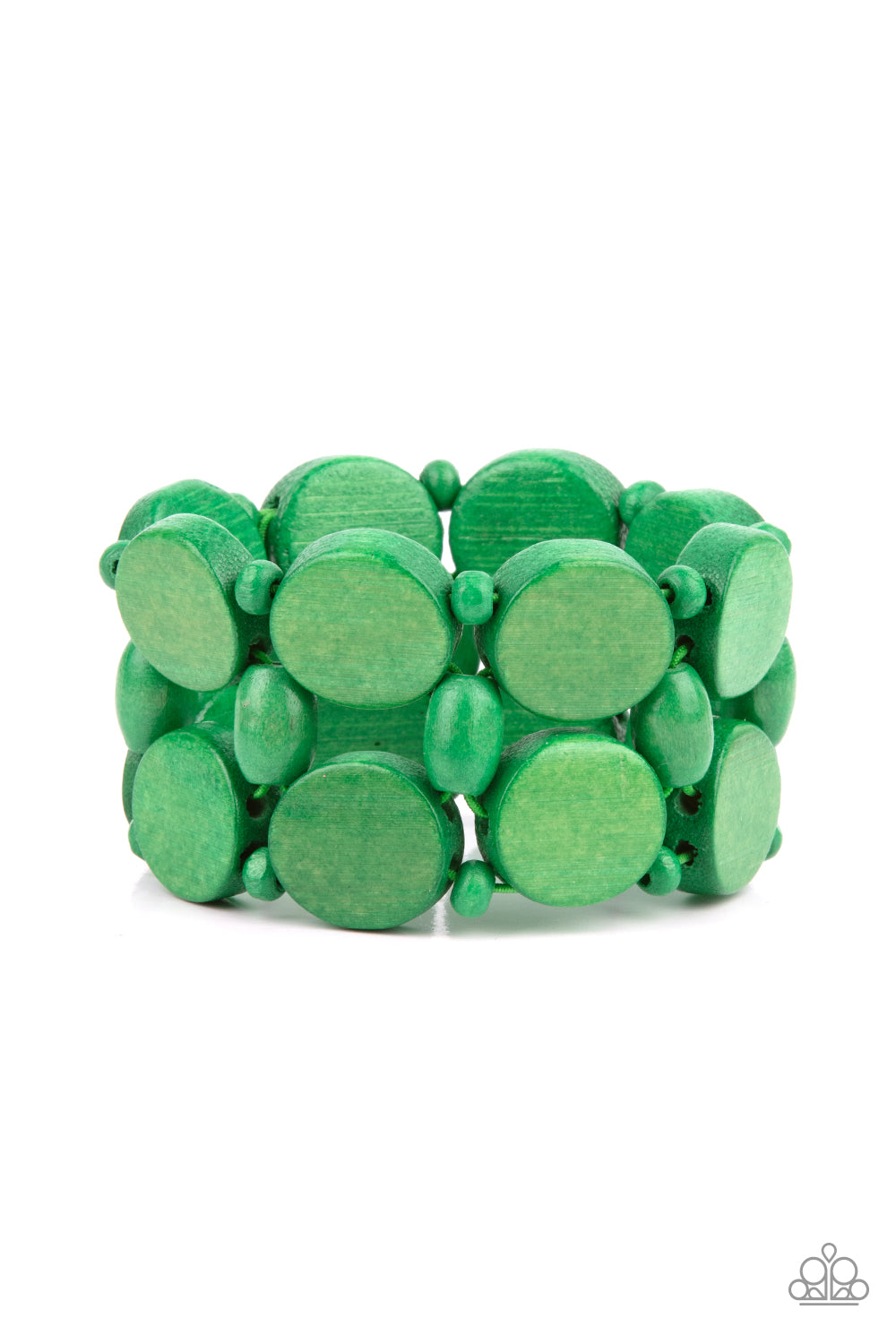 Beach Bravado - Green Stretch Bracelet