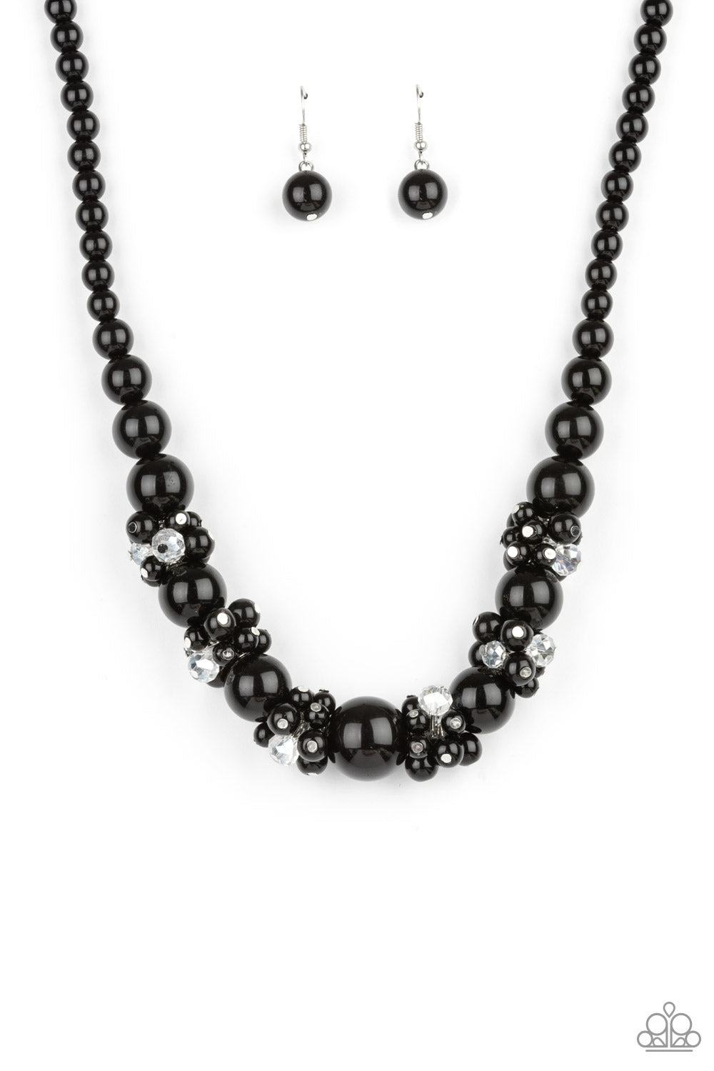 All Dolled UPSCALE - Black Earrings/ Necklace Set