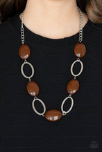 Load image into Gallery viewer, Beachside Boardwalk - Brown Earrings/ Necklace Set
