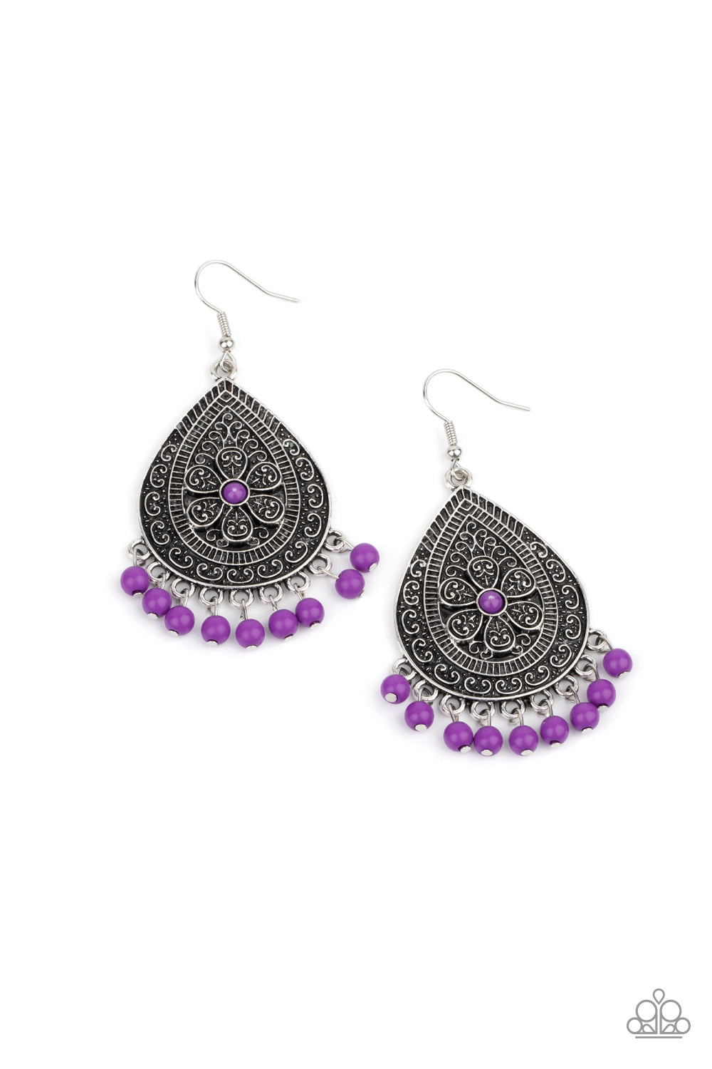 Blossoming Teardrops - Purple Earrings