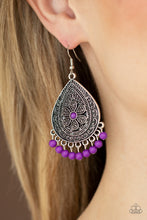 Load image into Gallery viewer, Blossoming Teardrops - Purple Earrings
