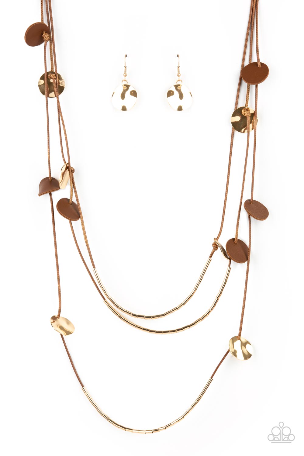 Alluring Luxe - Brown Earrings/ Necklace Set