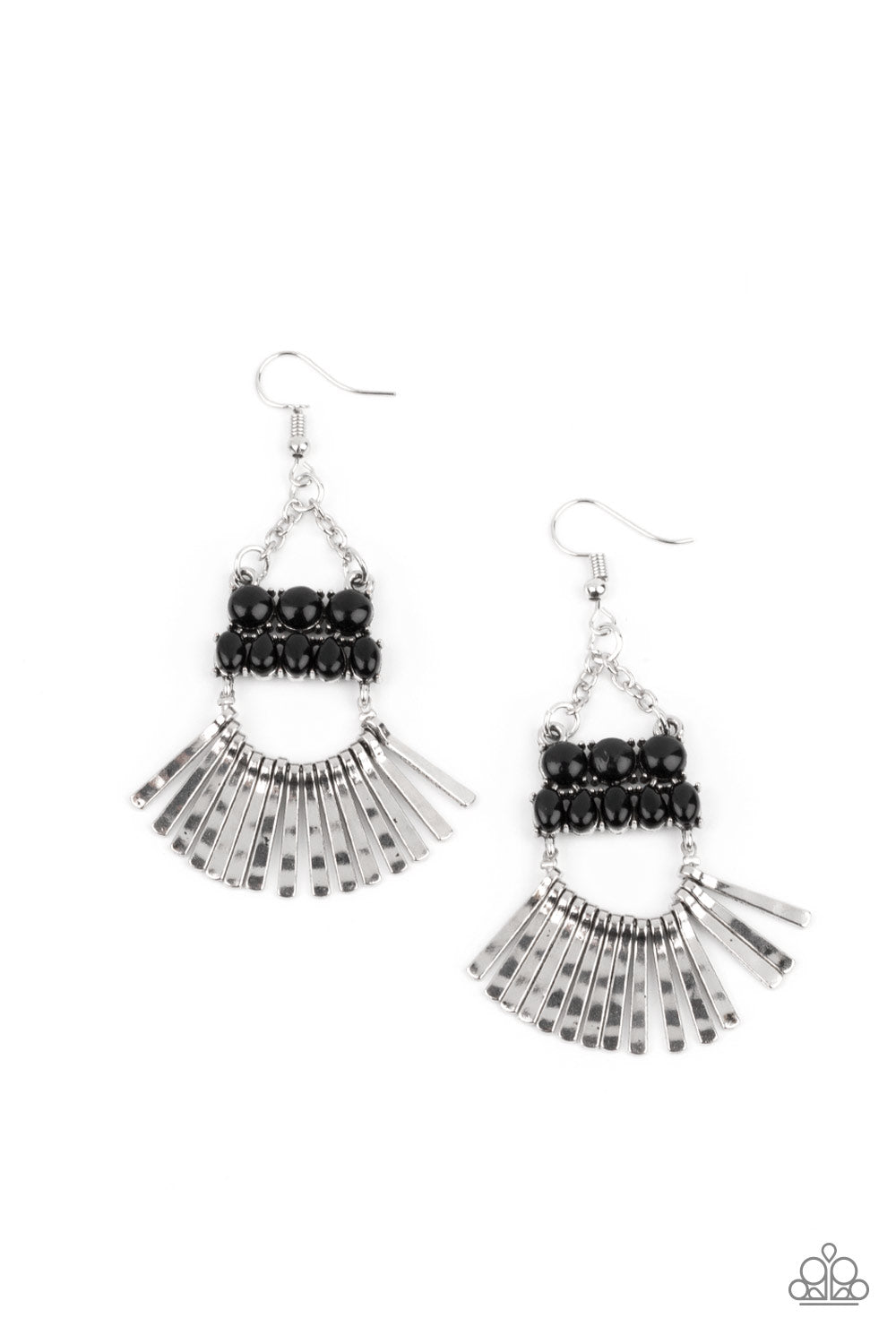 A FLARE For Fierceness - Black Earrings