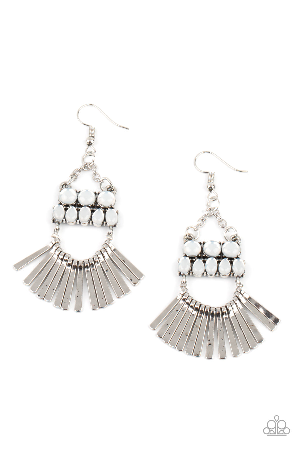 A FLARE For Fierceness - White Earrings