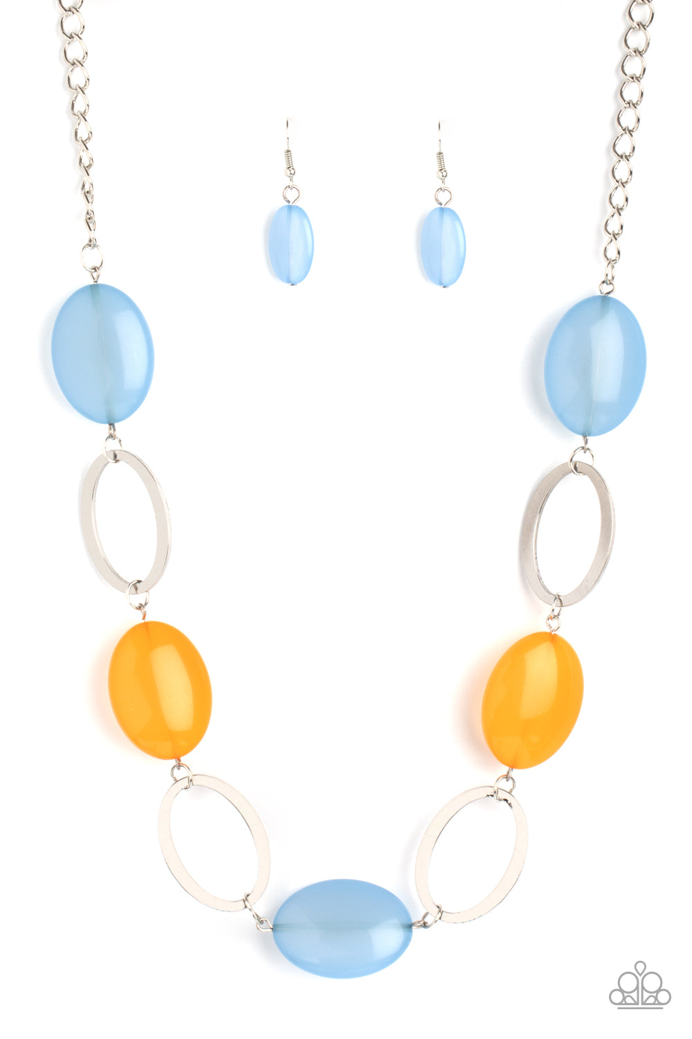 Beachside Boardwalk - Multi Necklace w/ Blue Earrings