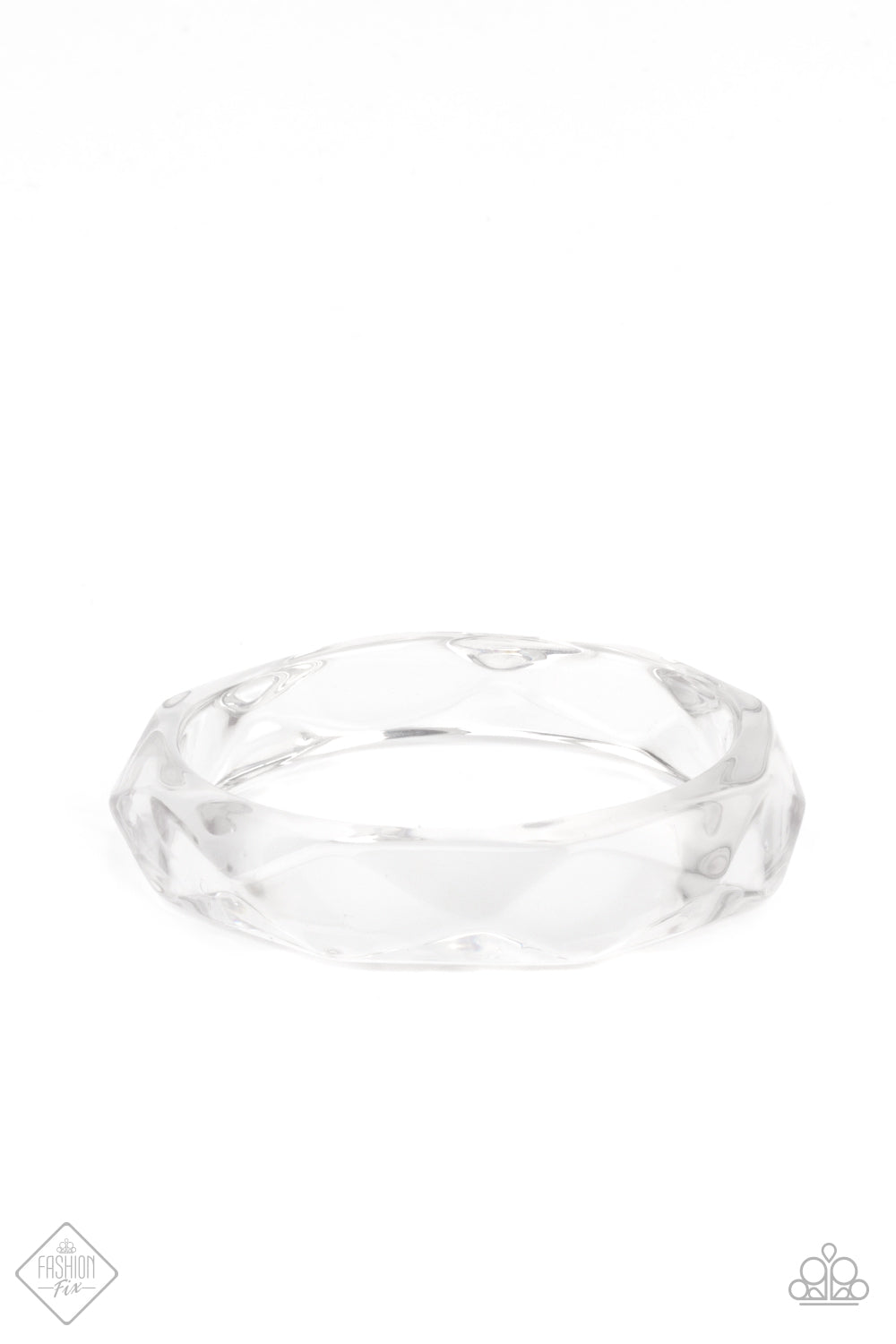 Clear-Cut Couture - White Bangle Bracelet