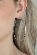 Load image into Gallery viewer, Candescent Curves - Silver Hoop Earrings
