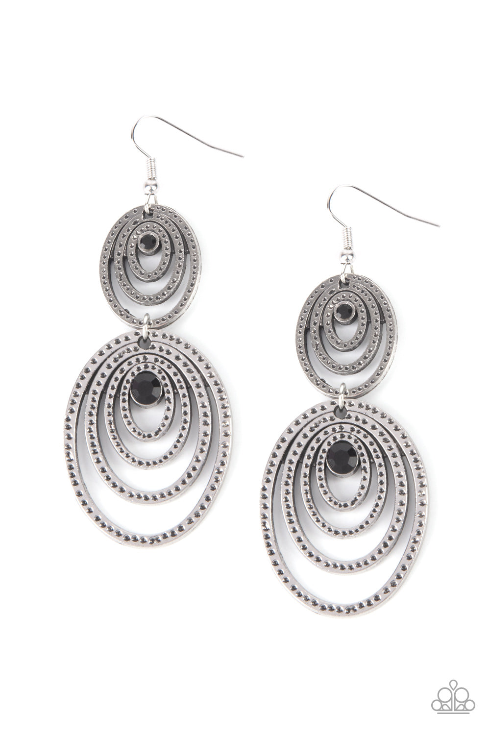 Cosmic Twirl - Black Earrings