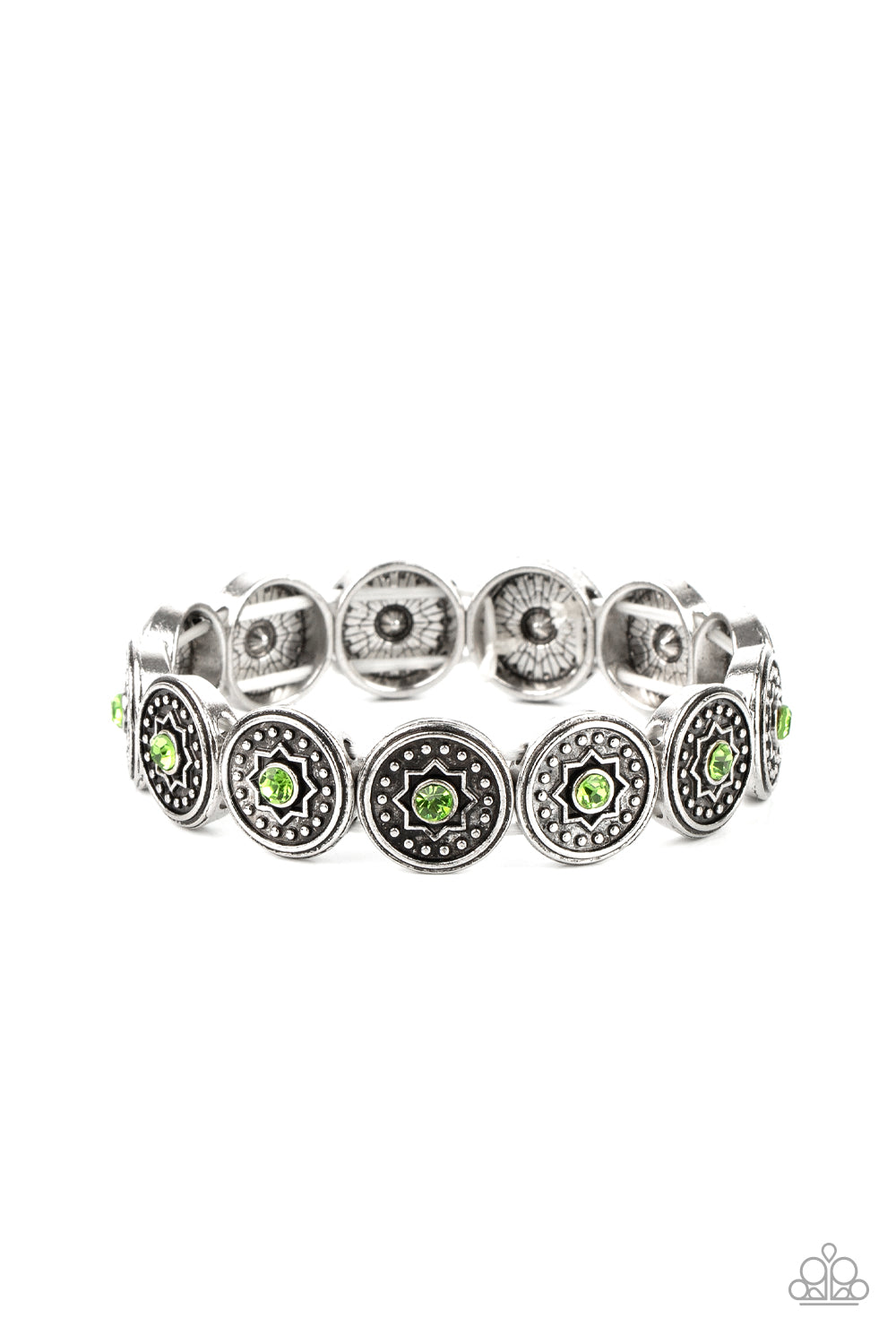 Colorfully Celestial - Green Stretch Bracelet