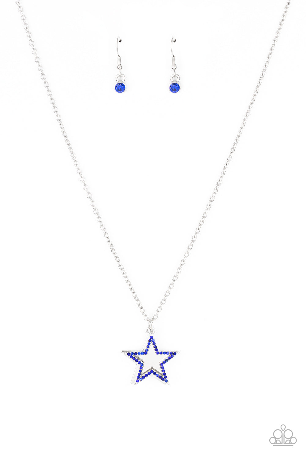 American Anthem - Blue Earrings/ Necklace Set