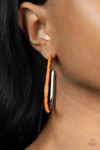 Load image into Gallery viewer, Beaded Bauble - Orange Earrings
