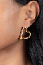 Load image into Gallery viewer, Cupid, Who? - Gold Heart Post Earrings
