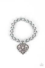 Load image into Gallery viewer, Cutely Crushing - Silver stretch bracelet
