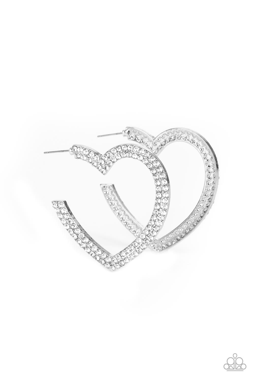 AMORE to Love - White Rhinestone Earrings