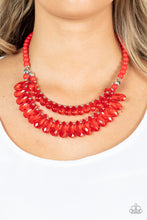 Load image into Gallery viewer, All Across the GLOBETROTTER - Red Earrings/ Necklace Set
