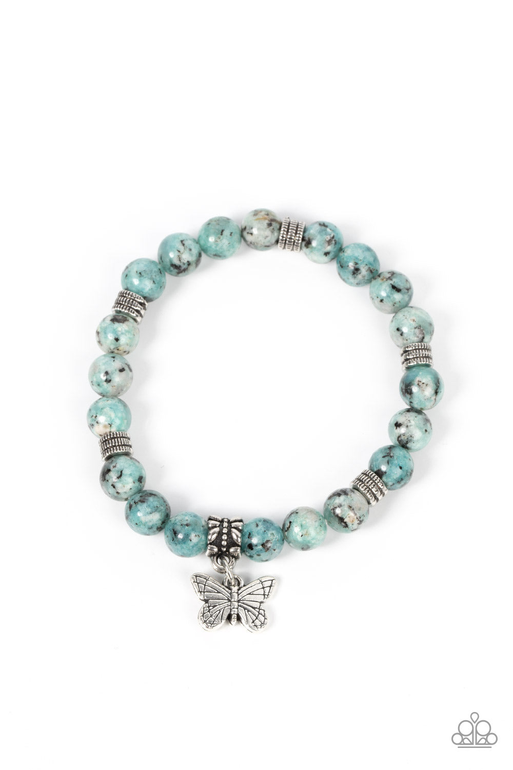 Butterfly Nirvana - Blue Elastic Bracelet