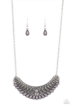 Load image into Gallery viewer, Abundantly Aztec - Silver Earrings/ Necklace Set
