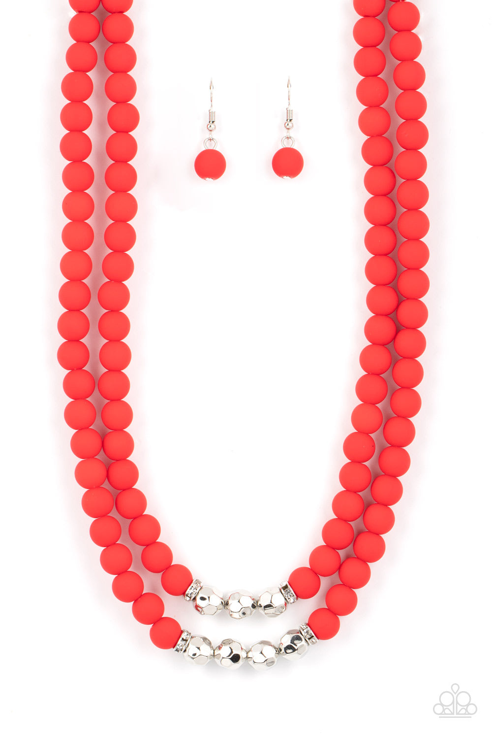 Summer Splash - Red Earrings/ Necklace Set