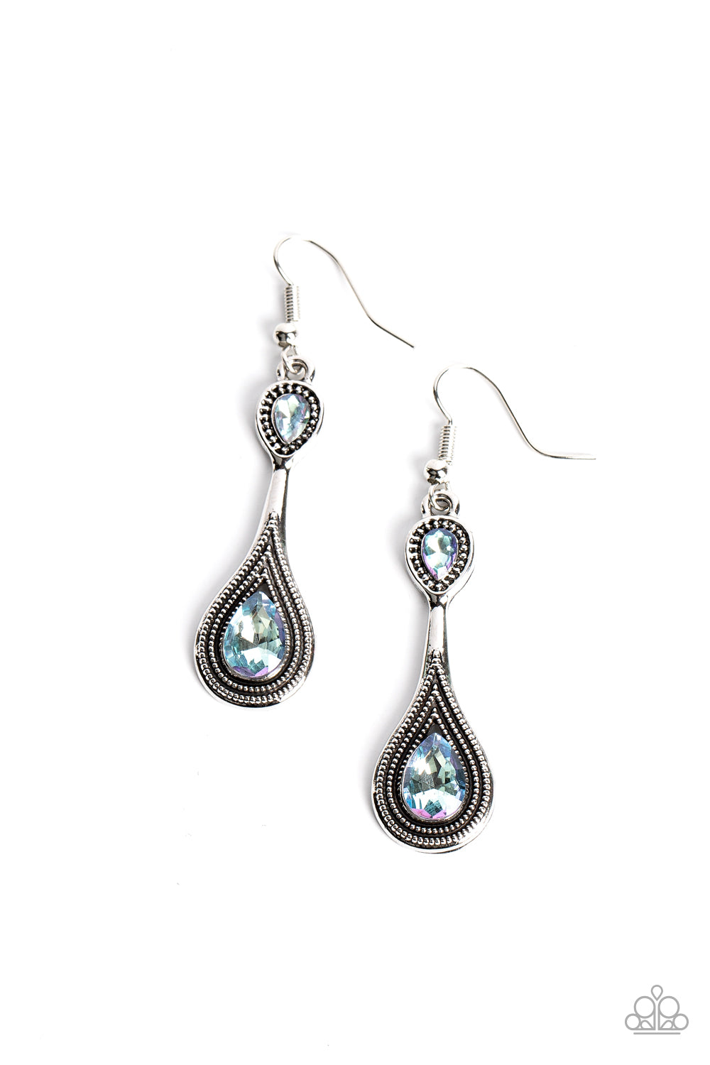 Dazzling Droplets - Blue Earrings