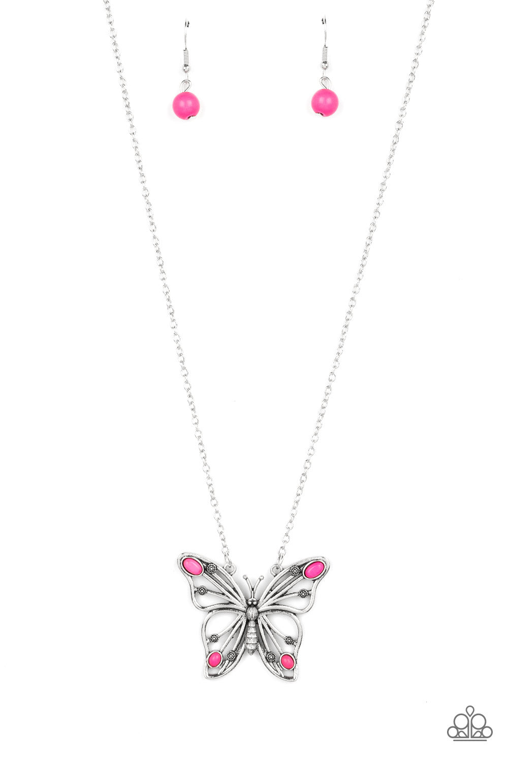 Badlands Butterfly - Pink Earrings/ Necklace Set