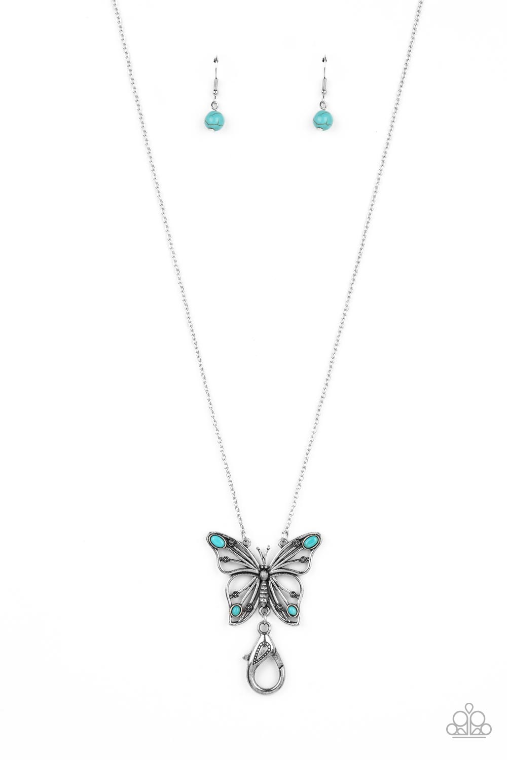 Badlands Butterfly - Blue Earrings/ Necklace Set