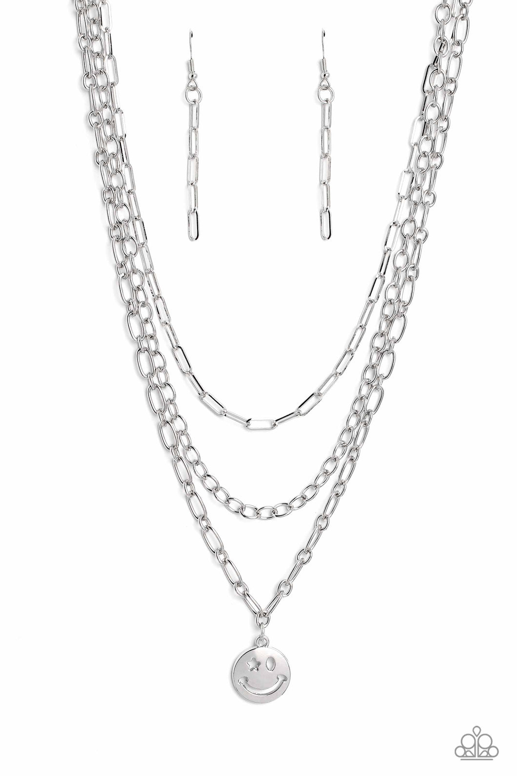 Winking Wanderer - Silver Earrings/ Necklace Set