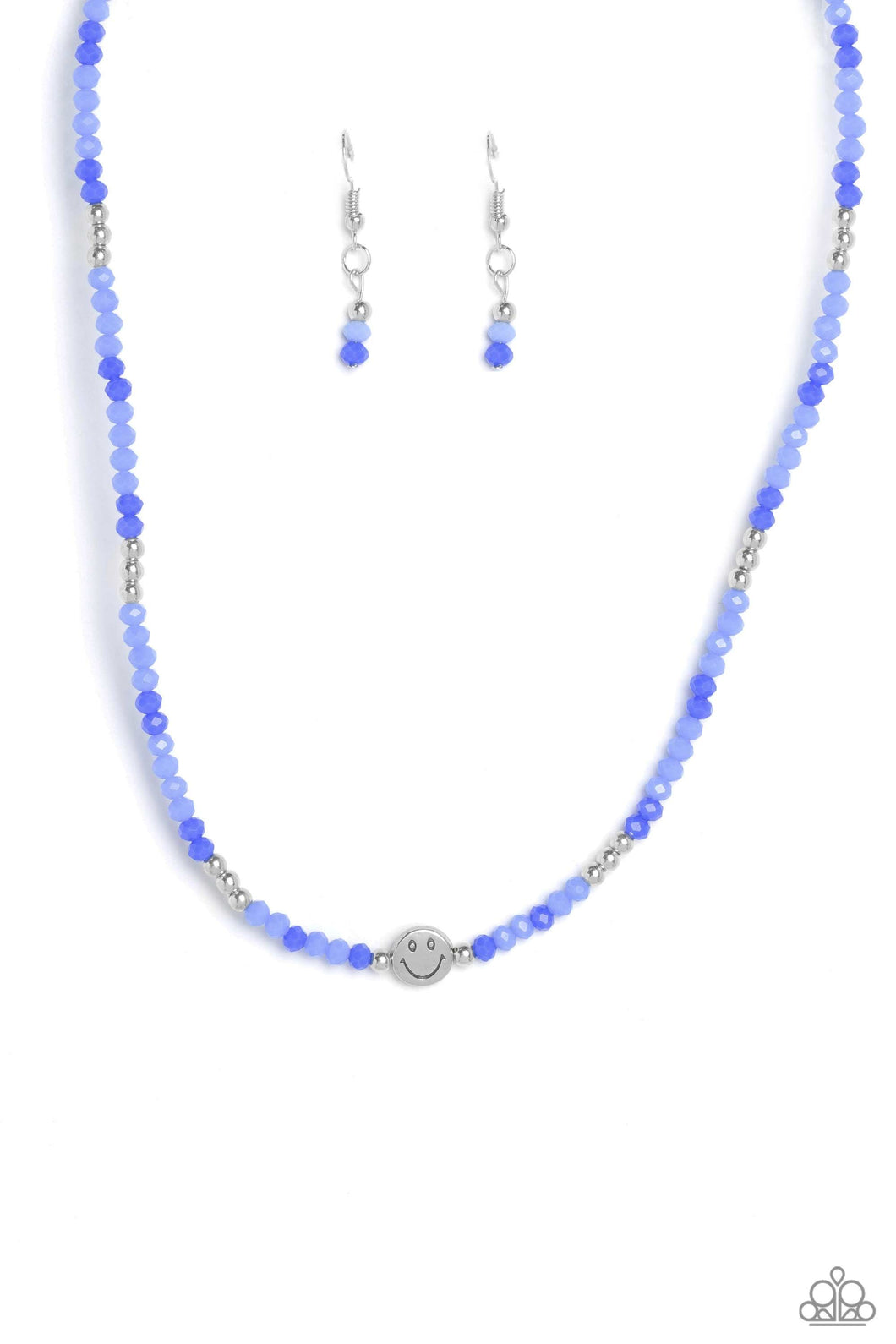 Beaming Bling - Blue Earrings/ Necklace Set