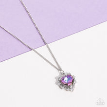 Load image into Gallery viewer, Be Still My Heart - Purple Necklace w/ Silver Earrings
