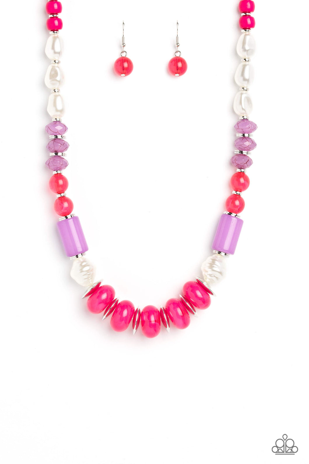 A SHEEN Slate - Pink Necklace Set