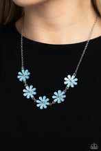 Load image into Gallery viewer, Flora Fantasy - Blue Necklace w/ Silver Earrings
